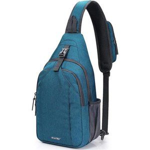 Sling Bag RFID Blocking for Travel Teal Blue